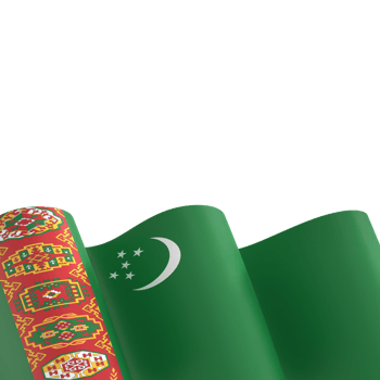 Turkmenistan flag design national independence day banner element transparent background png