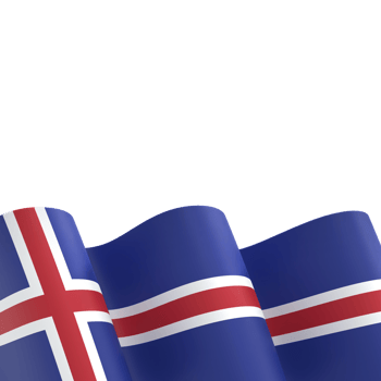 Iceland flag design national independence day banner element transparent background png