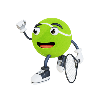 tennis ball mascot is running 3d character illustration png