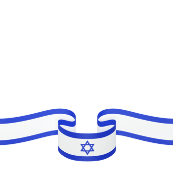 Israel flag design national independence day banner element transparent background png