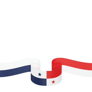 Panama flag design national independence day banner element transparent background png