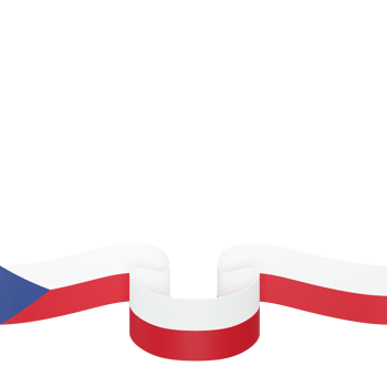 Czech Republic flag design national independence day banner element transparent background png