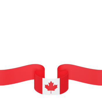 Canada flag design national independence day banner element transparent background png