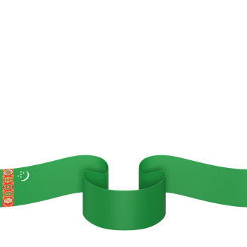 Turkmenistan flag design national independence day banner element transparent background png