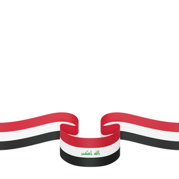 Iraq flag design national independence day banner element transparent background png