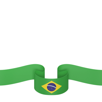 Brazil flag design national independence day banner element transparent background png