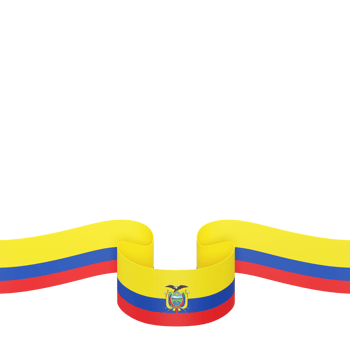 Ecuador flag design national independence day banner element transparent background png