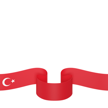 Turkey flag element design national independence day banner ribbon png