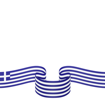 Greece flag design national independence day banner element transparent background png