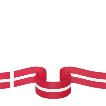 Denmark flag design national independence day banner element transparent background png