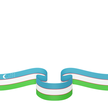 Uzbekistan flag design national independence day banner element transparent background png