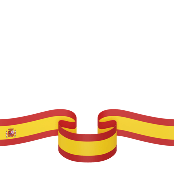 Spain flag design national independence day banner element transparent background png