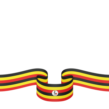 Uganda flag design national independence day banner element transparent background png