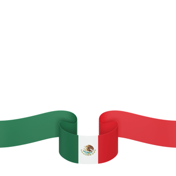 Mexico flag design national independence day banner element transparent background png
