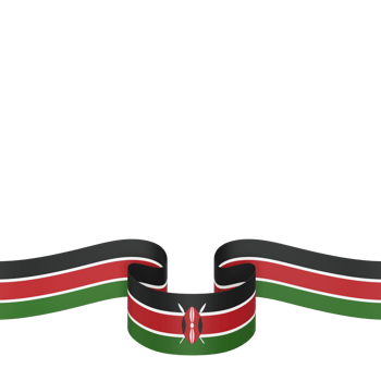 Kenya flag design national independence day banner element transparent background png