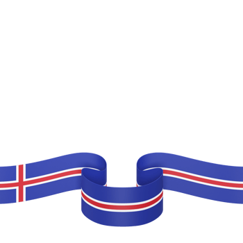 Iceland flag design national independence day banner element transparent background png