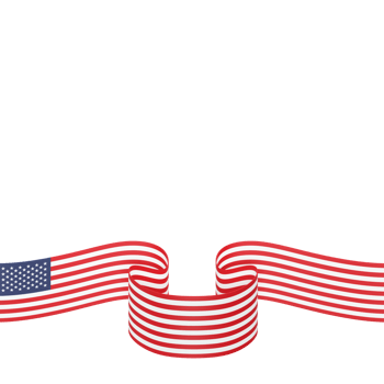 United States flag design national independence day banner element transparent background png