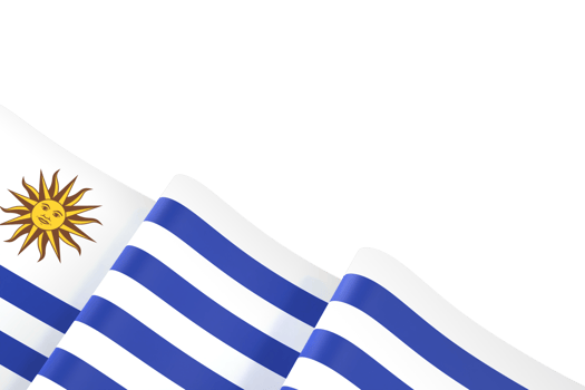 Uruguay flag design national independence day banner element transparent background png