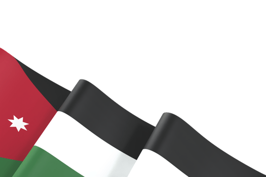Jordan flag design national independence day banner element transparent background png