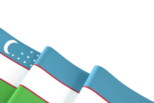 Uzbekistan flag design national independence day banner element transparent background png