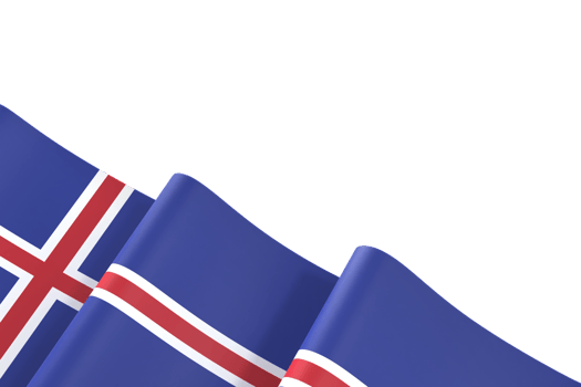 Iceland flag design national independence day banner element transparent background png