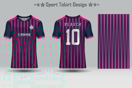 Soccer jersey mockup football jersey design sublimation sport t shirt design collection for racing, cycling, gaming, motocross vector