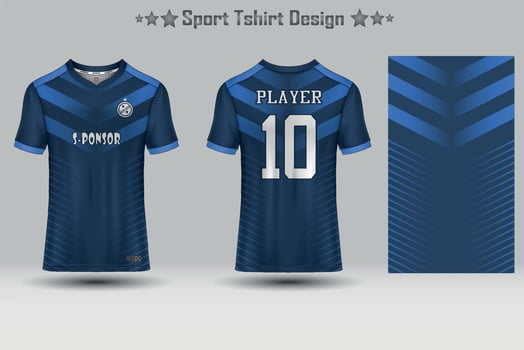 Soccer jersey mockup football jersey design sublimation sport t shirt design collection for racing, cycling, gaming, motocross vector