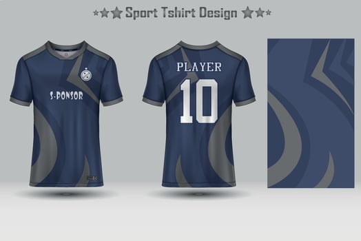 Soccer jersey mockup football jersey design sublimation sport t shirt design collection for racing, cycling, gaming, motocross vector
