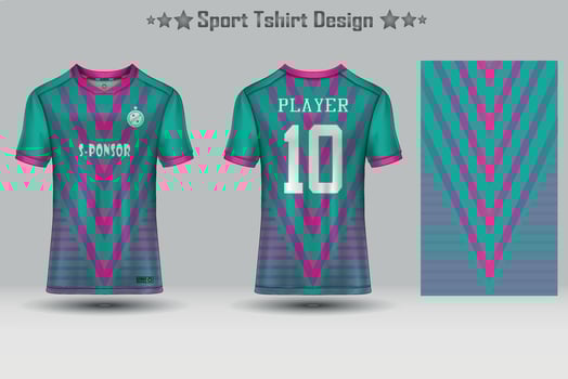 Soccer jersey mockup football jersey design sublimation sport t shirt design collection for racing, cycling, gaming, motocross vector