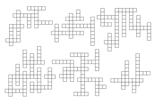 Crossword game grid, vector cross word puzzle