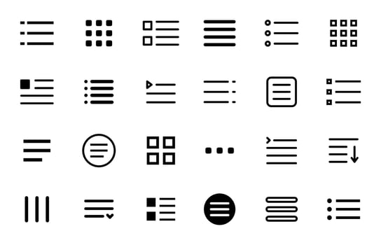 Hamburger menu icons, web and mobile navigation vector