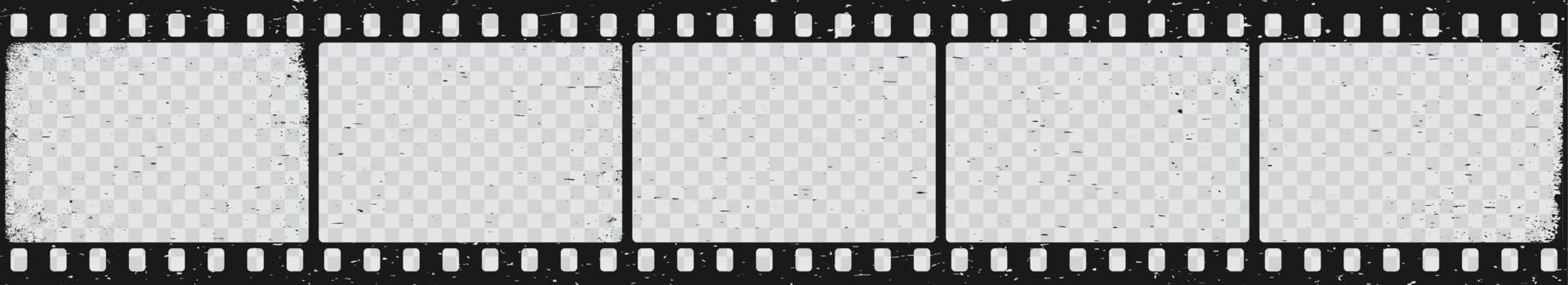 Old grunge movie film long strip vintage filmstrip vector