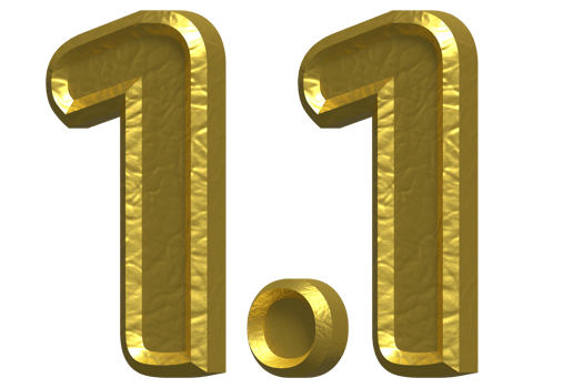 1.1 Sale 3D Number Illustration Concept Design png