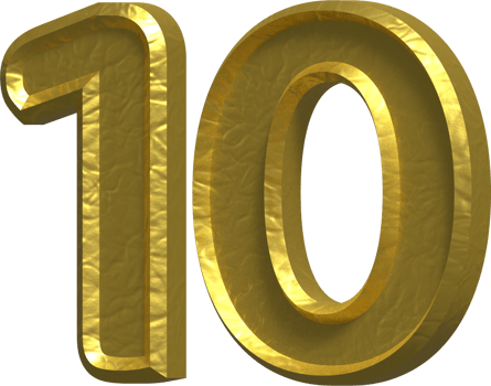 10 Years 3D Number Illustration Concept Design png