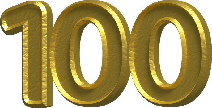 100 Years 3D Number Illustration Concept Design png