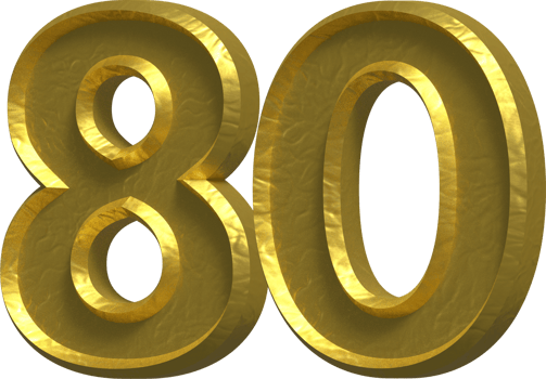 80 Years 3D Number Illustration Concept Design png