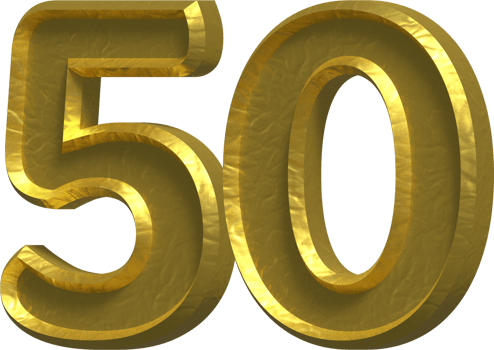 50 Years 3D Number Illustration Concept Design png
