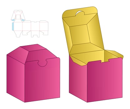 Box packaging die cut template design. 3d mock-up vector