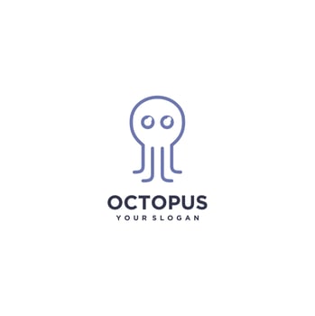 Line art Octopus Logo Design Vector Stock