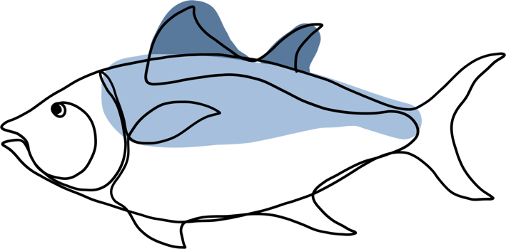 doodle freehand sketch continuous line freehand drawing of fish. png