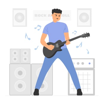 Man playing guitar illustration vector