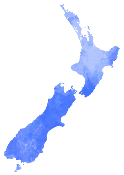 New Zealand map water color illustration styles isolated on transparent background. png