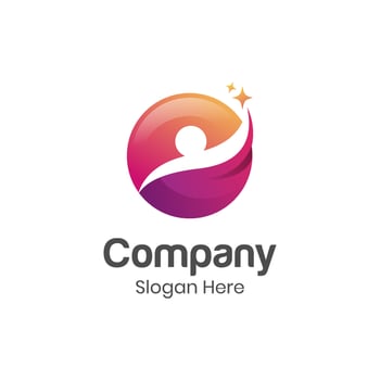 abstract kids or people reaching dream logo, night dream logo can be used coach logo for your brand vector