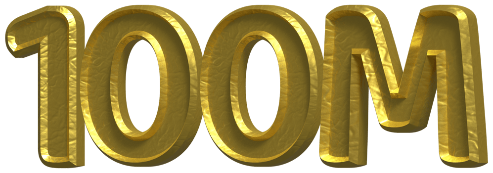 100M 3D Number Illustration Concept Design png