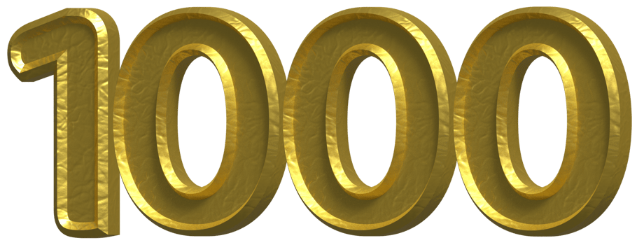 1000 3D Number Illustration Concept Design png