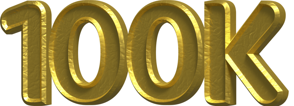 100K 3D Number Illustration Concept Design png