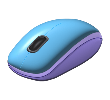 Realistic Mouse PC 3D Rendered Front View png
