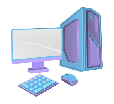 Realistic PC Set 3D Rendered, Monitor, CPU Cashing, Keyboard, Mouse png