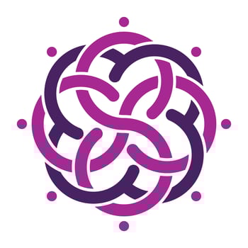 Purple interlocking vector icon illustration