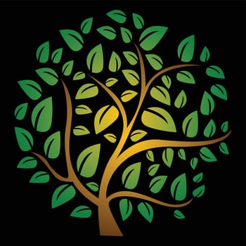 Elegant green tree vector logo icon